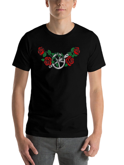 Rose Bike T-Shirt - Floral Cycling Graphic Tee