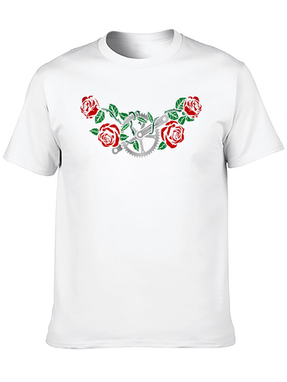 Rose Bike T-Shirt - Floral Cycling Graphic Tee
