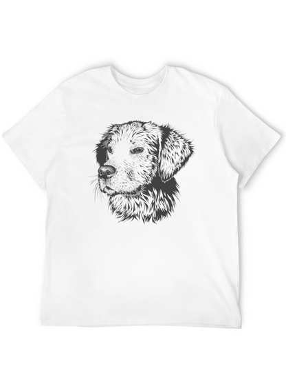 Dog Portrait Graphic Print Black T-Shirt