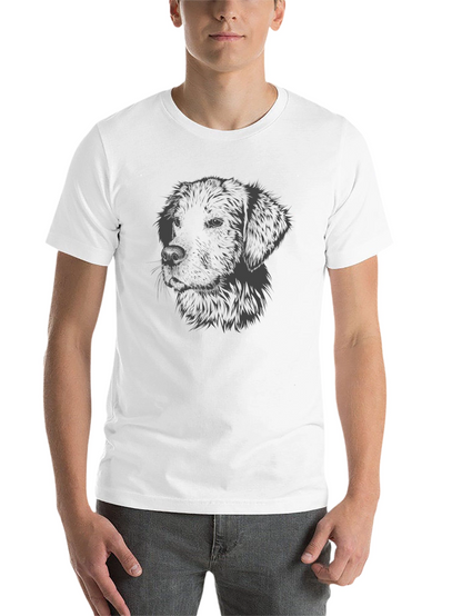 Dog Portrait Graphic Print Black T-Shirt