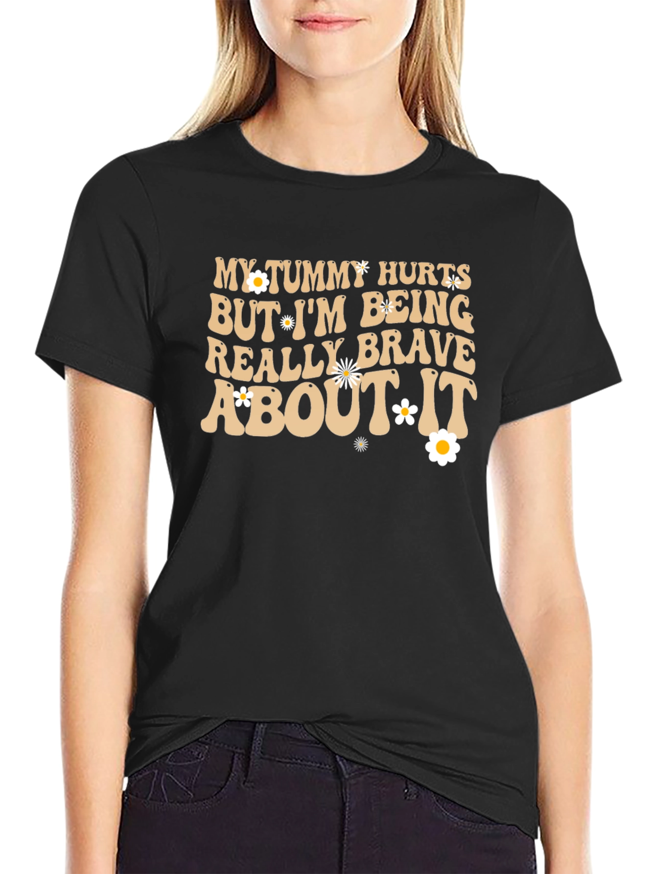 Funny Tummy Hurts Brave Graphic Tee