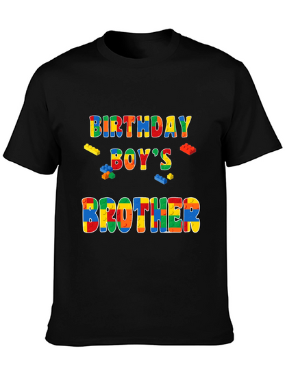 Birthday Boys Brother T-Shirt Lego Block Style