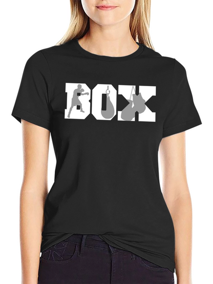Boxing Graphic Tee - Black Cotton Boxer T-Shirt