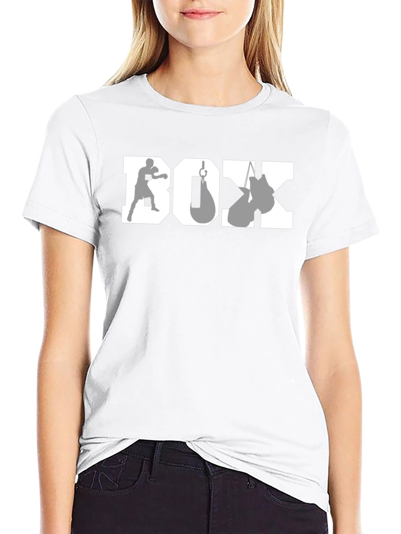 Boxing Graphic Tee - Black Cotton Boxer T-Shirt