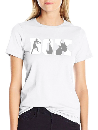 Boxing Graphic Tee - Black Cotton Boxer T-Shirt