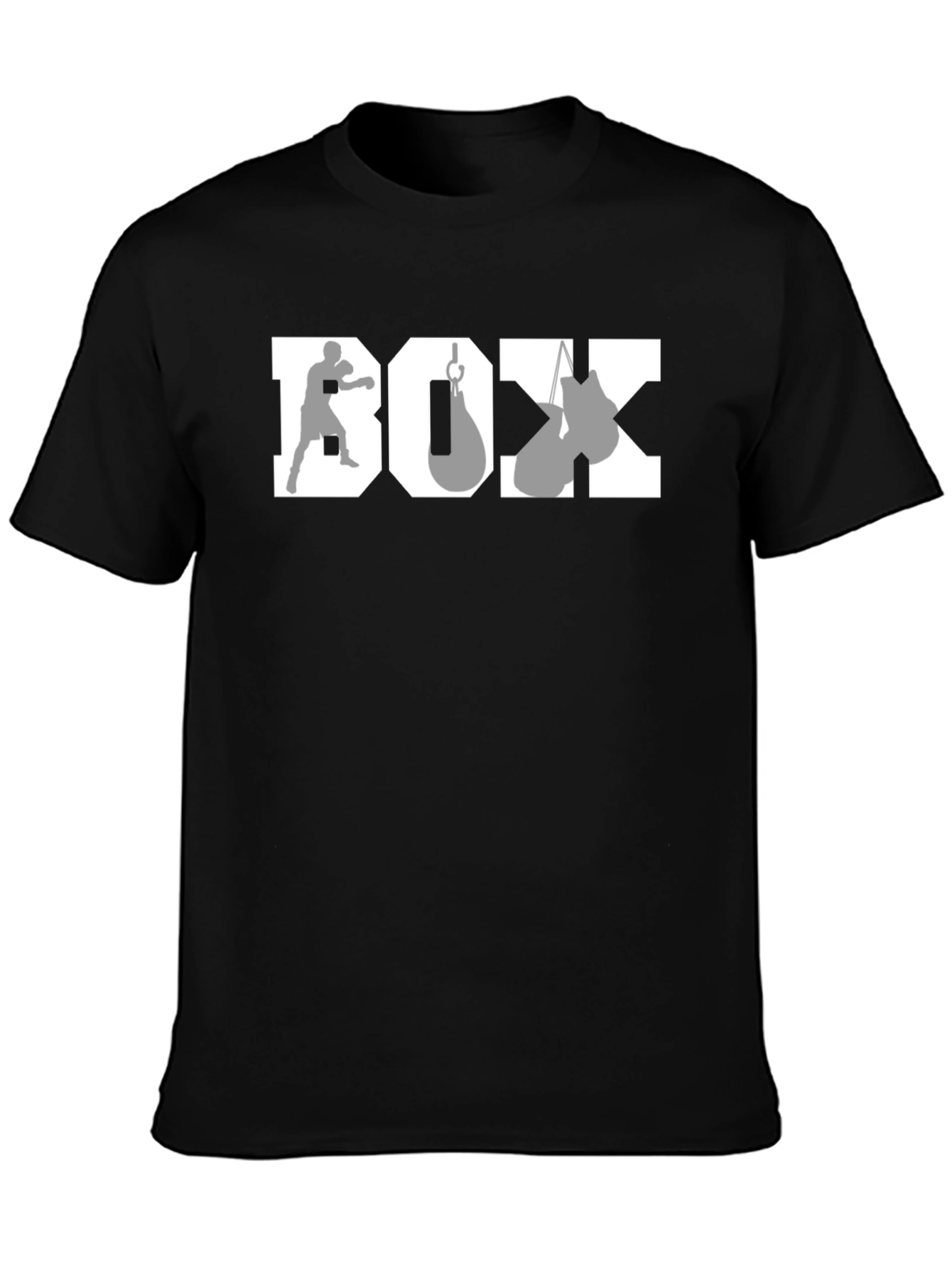 Boxing Graphic Tee - Black Cotton Boxer T-Shirt