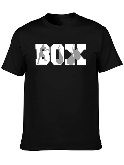 Boxing Graphic Tee - Black Cotton Boxer T-Shirt