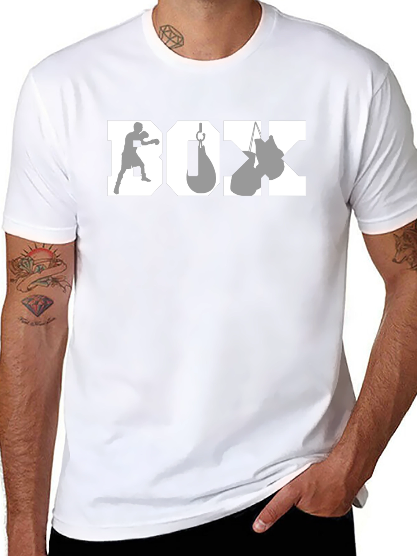 Boxing Graphic Tee - Black Cotton Boxer T-Shirt