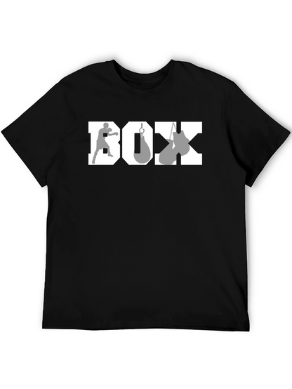 Boxing Graphic Tee - Black Cotton Boxer T-Shirt