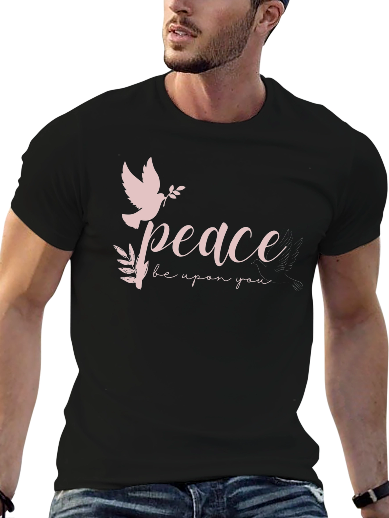 Peace Dove Graphic Black T-Shirt