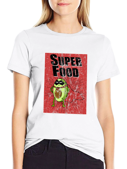 Superfood Avocado Superhero T-Shirt - Fun Graphic Tee