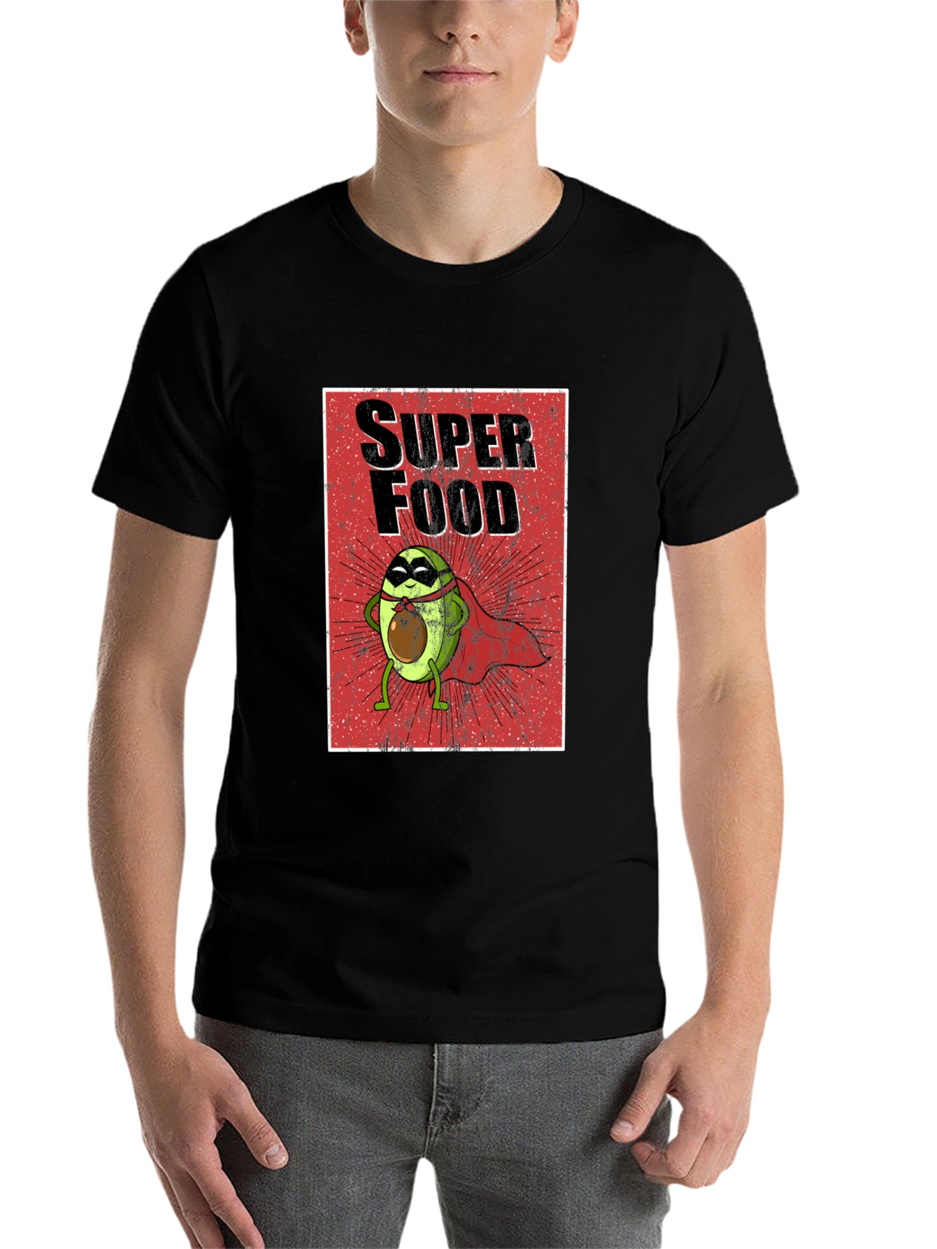 Superfood Avocado Superhero T-Shirt - Fun Graphic Tee