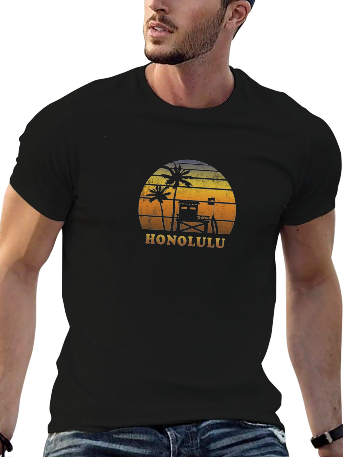 Honolulu Retro Sunset T-Shirt