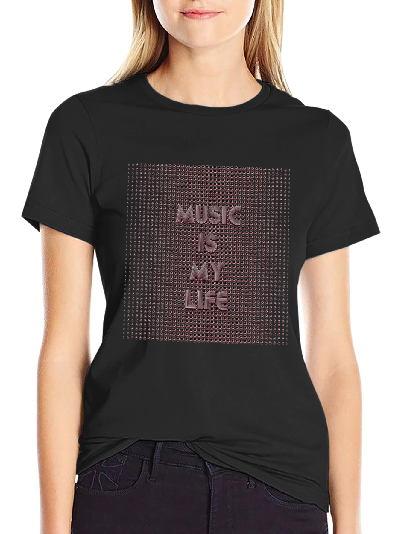Music Is My Life Black Graphic T-Shirt