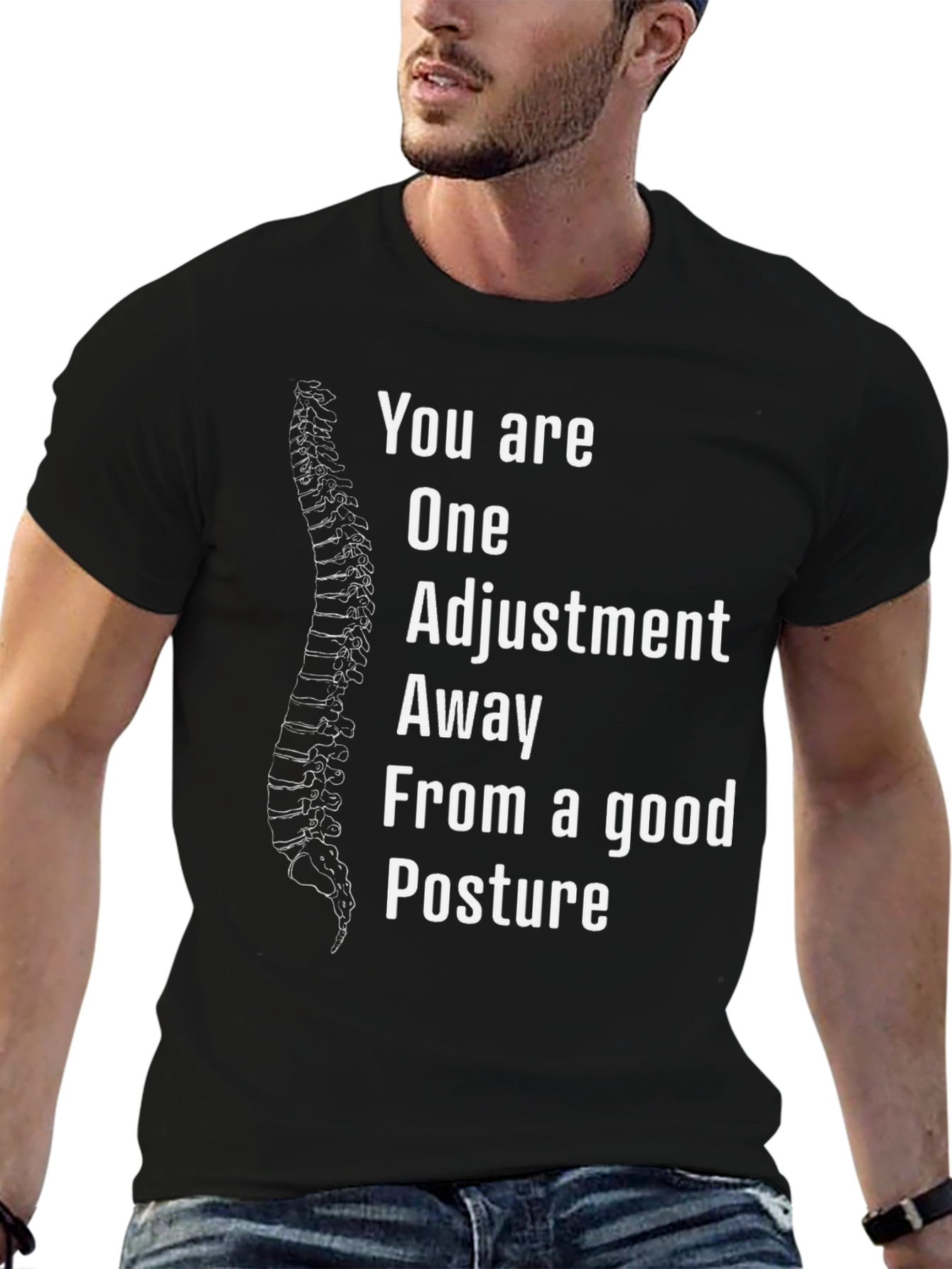 Chiropractor Adjustment Posture Black Graphic Tee