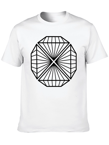 Geometric Diamond Design Black T-Shirt