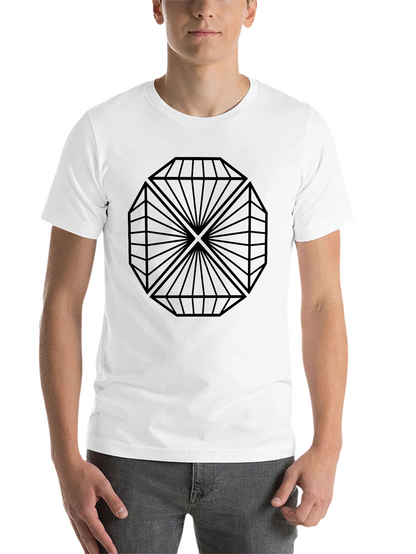 Geometric Diamond Design Black T-Shirt