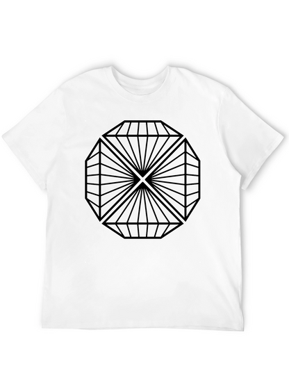 Geometric Diamond Design Black T-Shirt