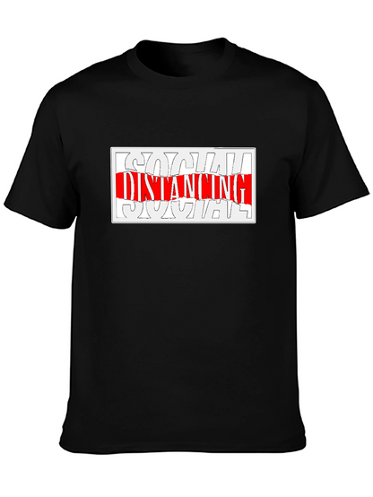 Social Distancing Graphic Tee - Black Crew Neck