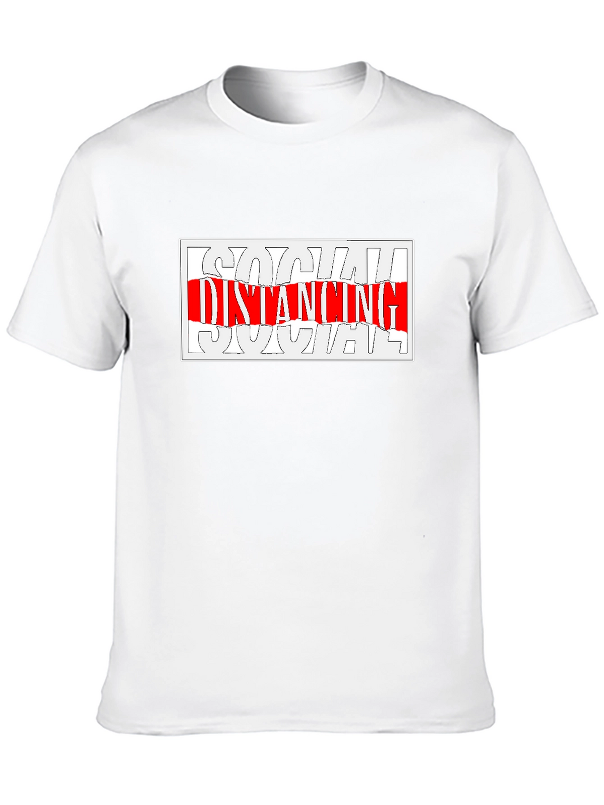 Social Distancing Graphic Tee - Black Crew Neck