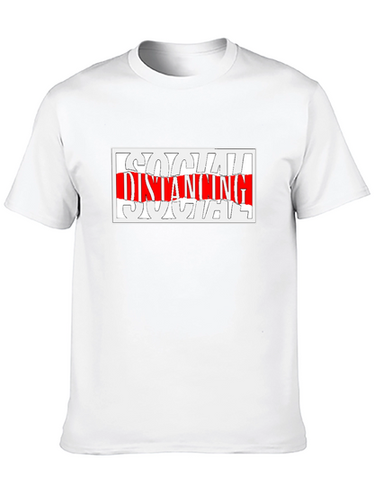 Social Distancing Graphic Tee - Black Crew Neck