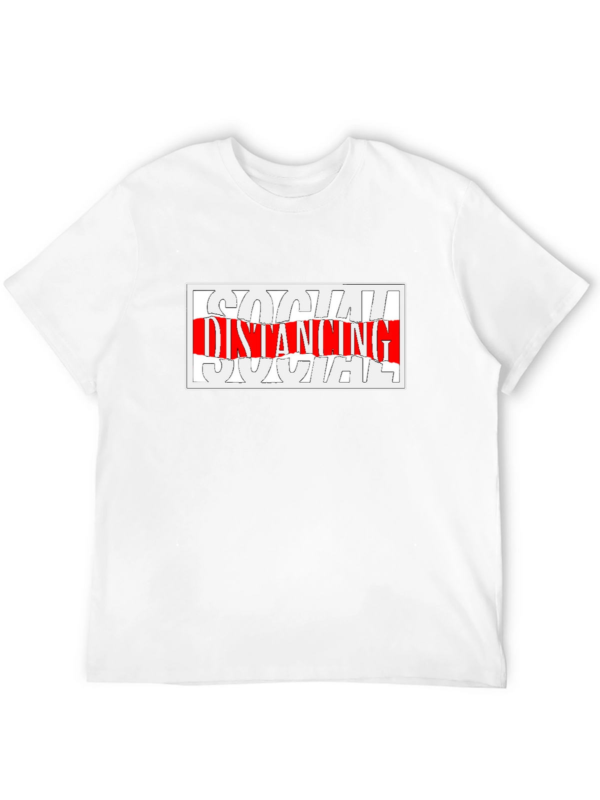 Social Distancing Graphic Tee - Black Crew Neck