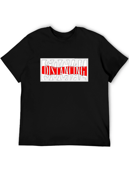 Social Distancing Graphic Tee - Black Crew Neck