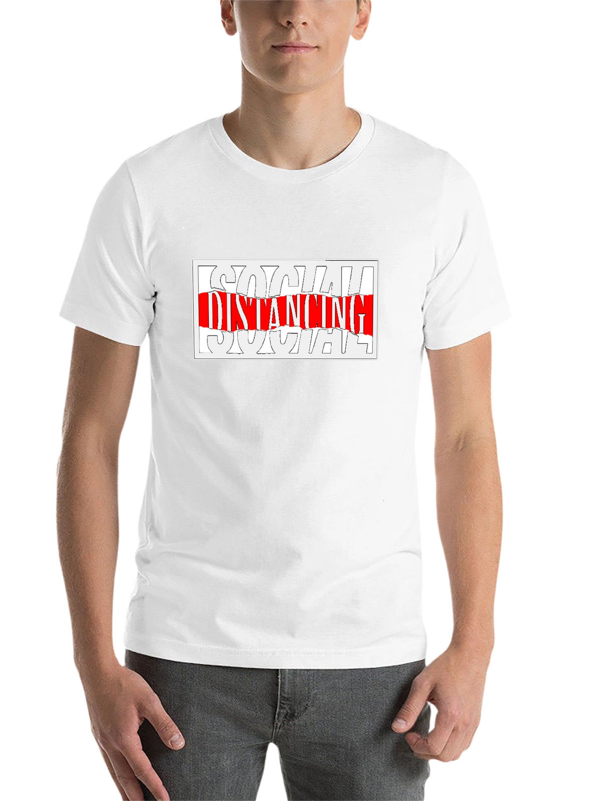 Social Distancing Graphic Tee - Black Crew Neck