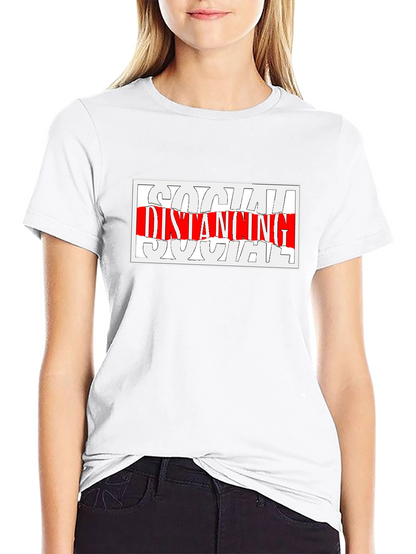 Social Distancing Graphic Tee - Black Crew Neck