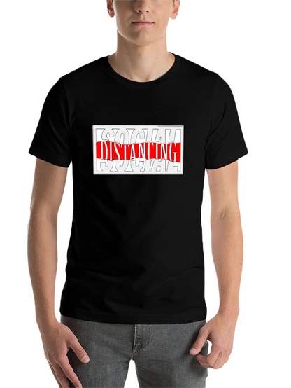 Social Distancing Graphic Tee - Black Crew Neck
