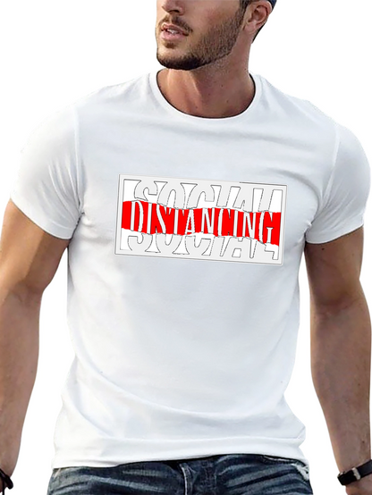 Social Distancing Graphic Tee - Black Crew Neck