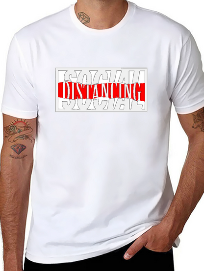 Social Distancing Graphic Tee - Black Crew Neck