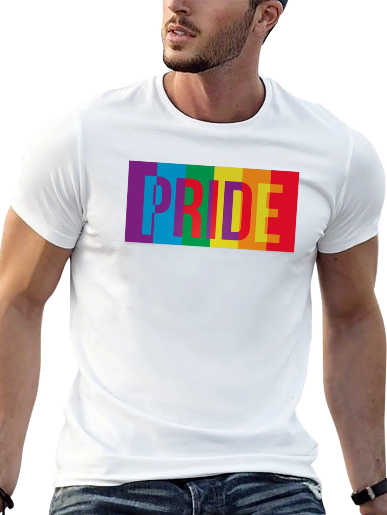 Pride Rainbow Graphic Tee - Soft Cotton Blend