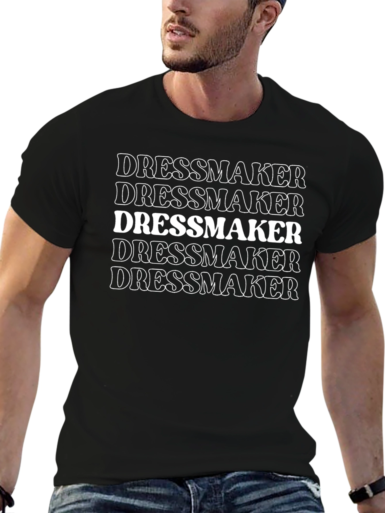 Dressmaker Graphic T-Shirt - Black Crew Neck Tee