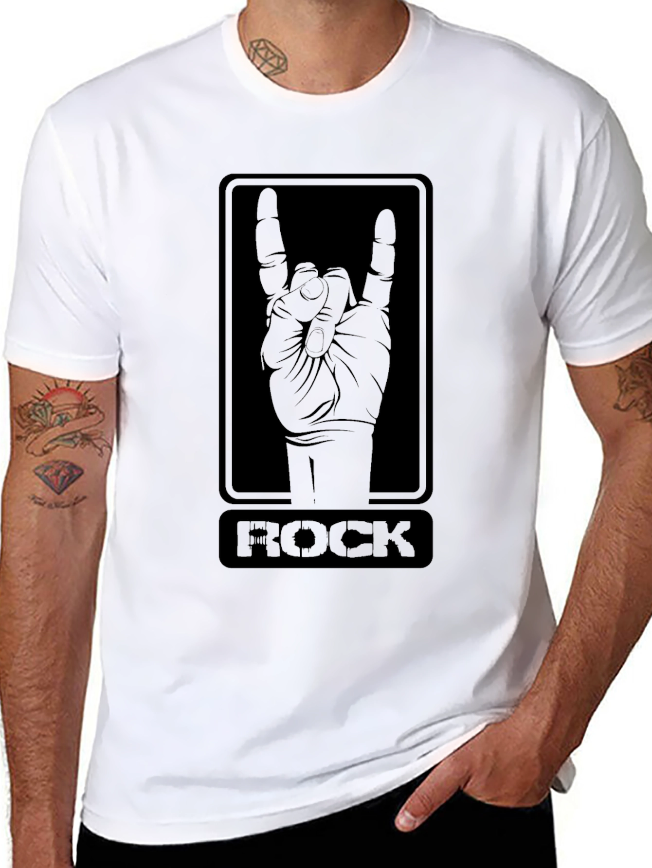 Rock On T-Shirt - Black Graphic Tee