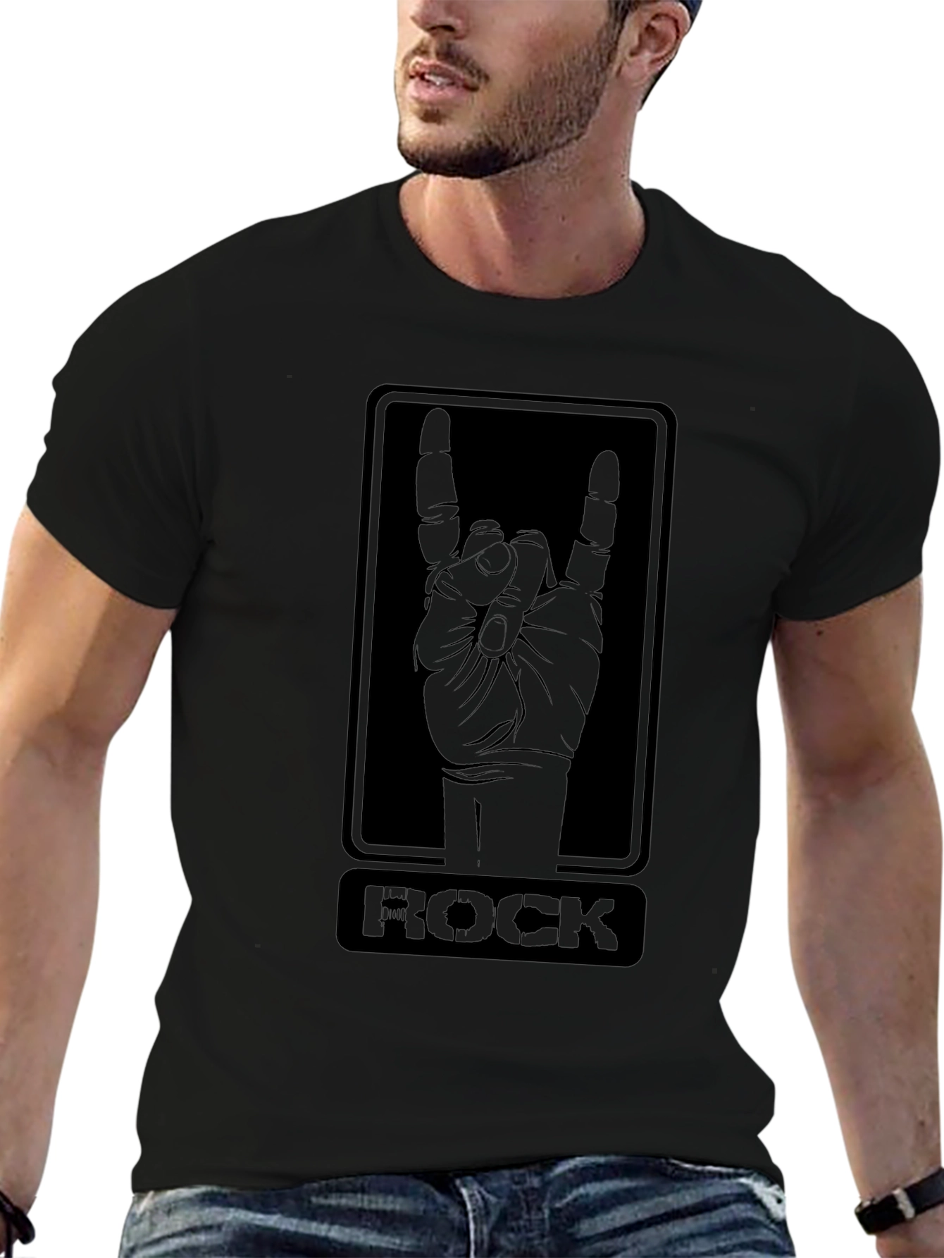 Rock On T-Shirt - Black Graphic Tee