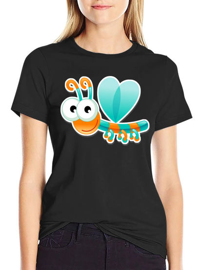 Cartoon Bug Graphic Black T-Shirt
