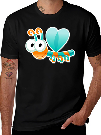 Cartoon Bug Graphic Black T-Shirt