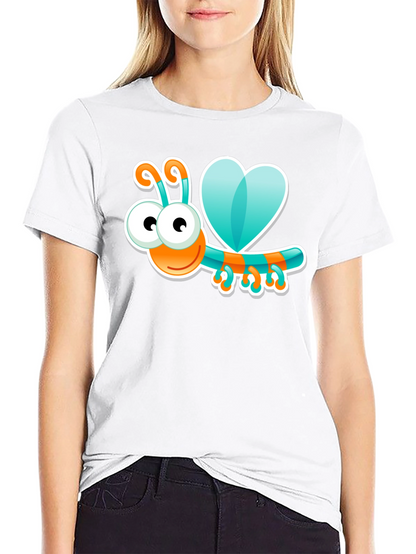 Cartoon Bug Graphic Black T-Shirt