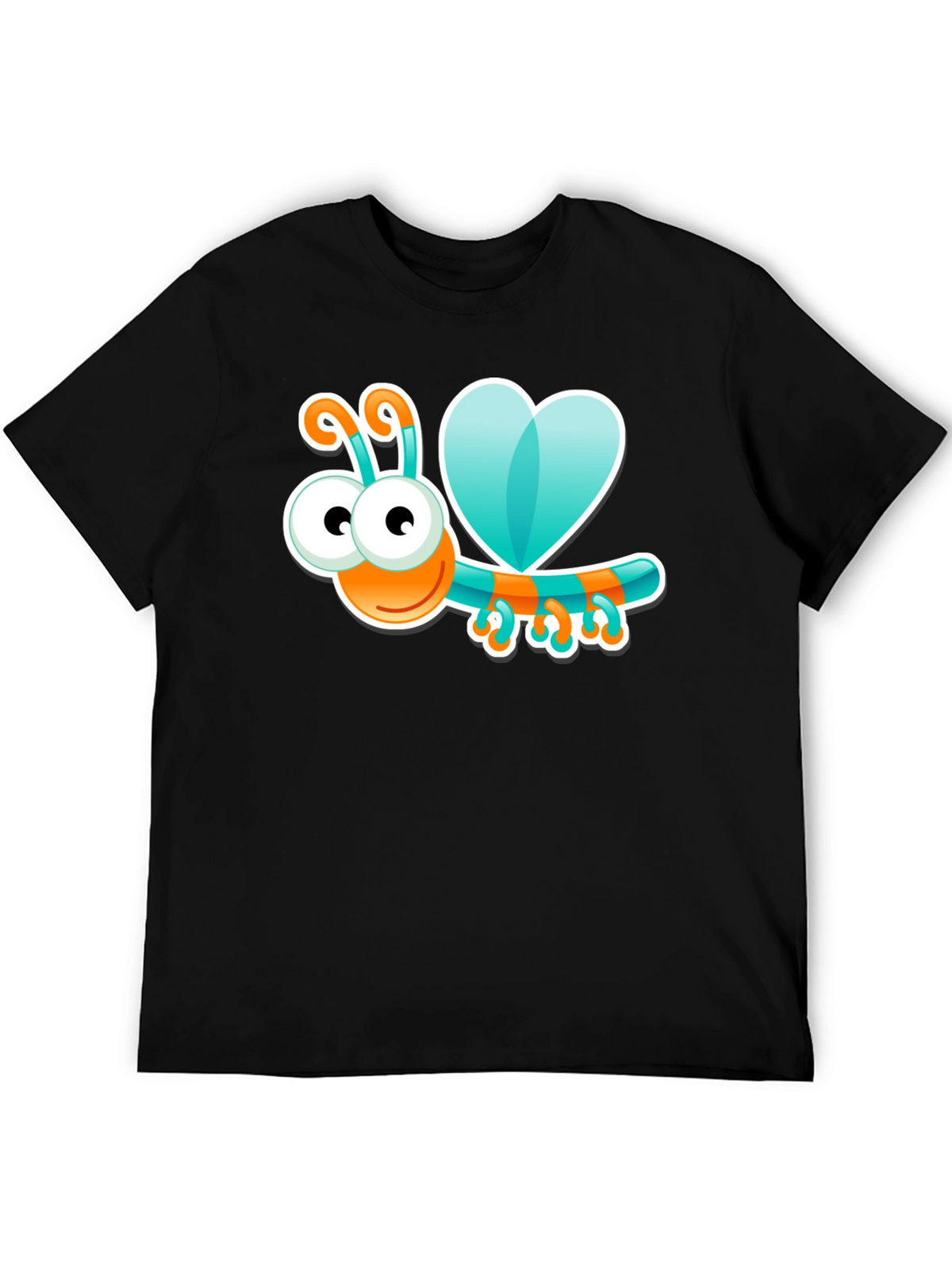 Cartoon Bug Graphic Black T-Shirt