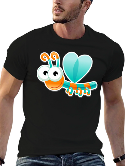 Cartoon Bug Graphic Black T-Shirt