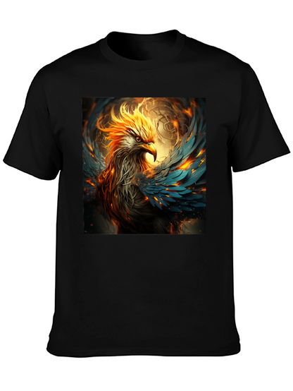 Fiery Phoenix Graphic Tee - Bold Black T-Shirt
