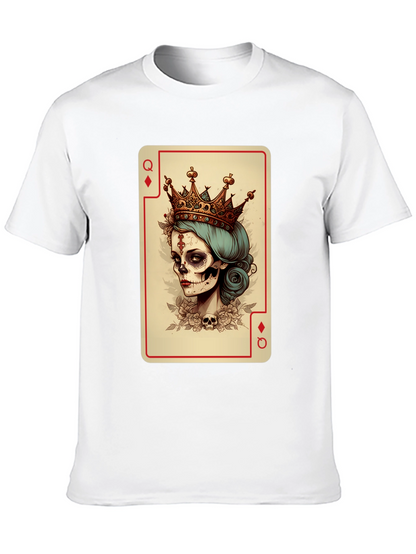 Queen of Diamonds Skeleton T-Shirt - Unique Graphic Tee
