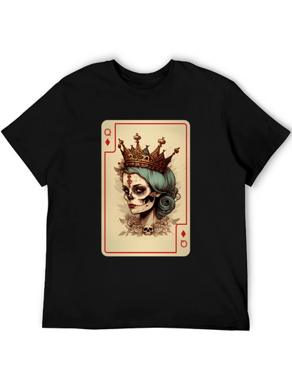 Queen of Diamonds Skeleton T-Shirt - Unique Graphic Tee