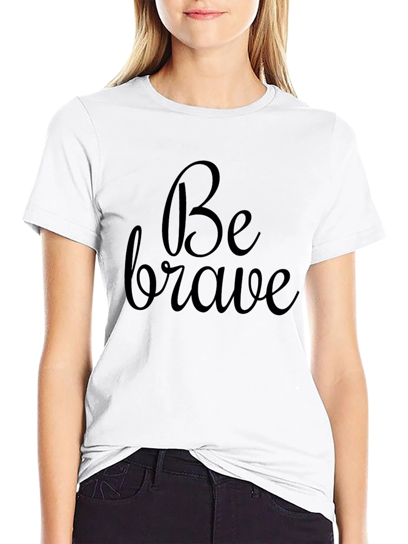Be Brave Graphic Tee - Black Cotton Casual Shirt