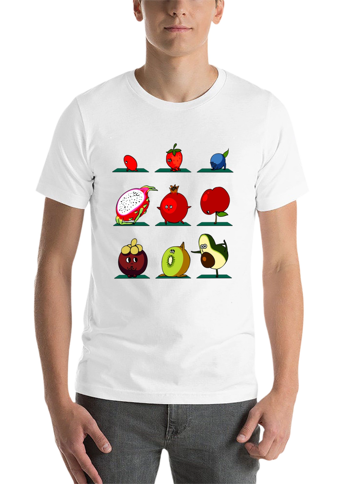 Fruit Yoga Graphic T-Shirt - Black Cotton Tee