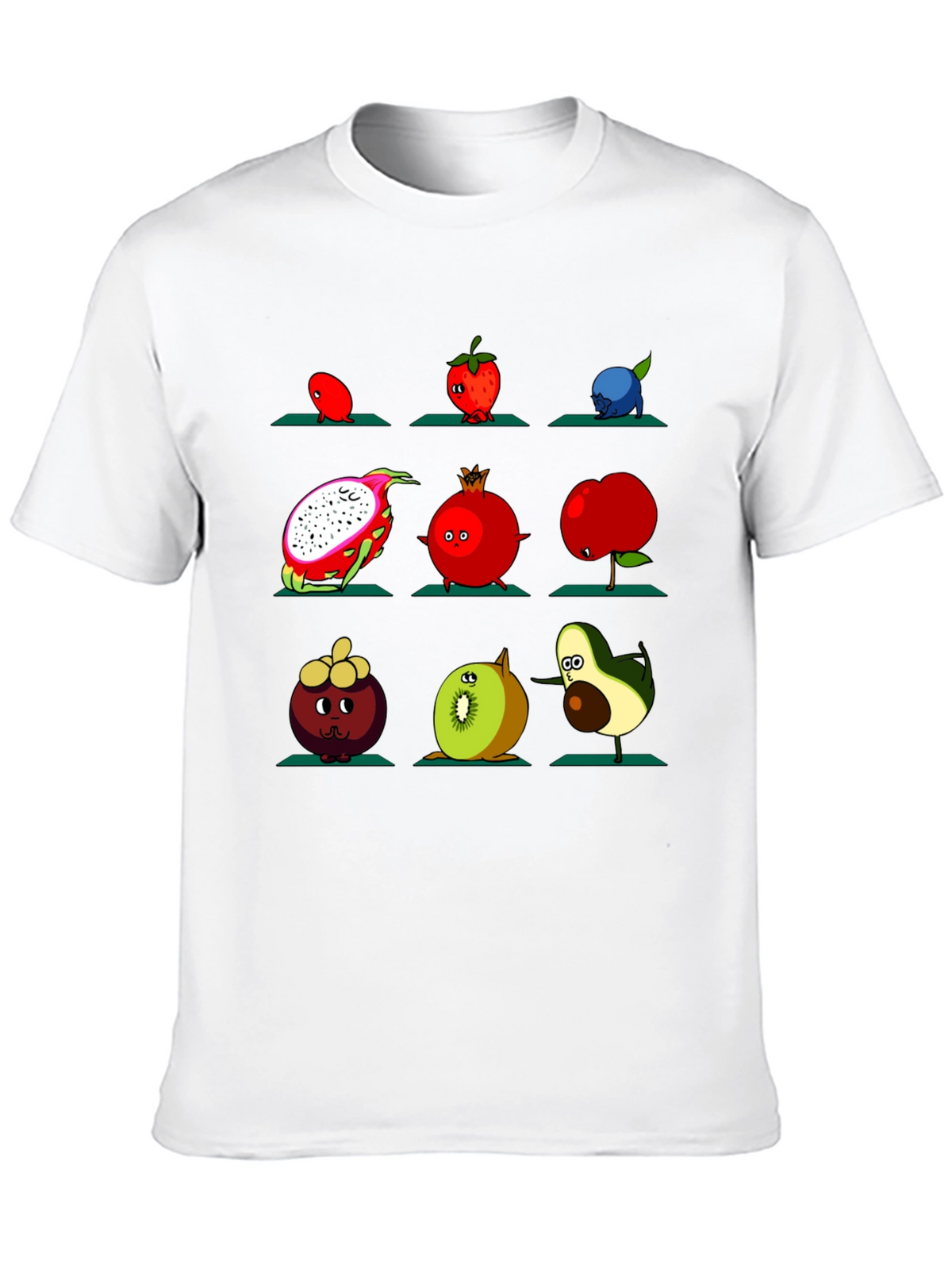 Fruit Yoga Graphic T-Shirt - Black Cotton Tee