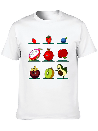Fruit Yoga Graphic T-Shirt - Black Cotton Tee