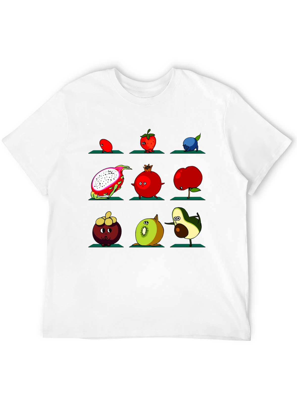 Fruit Yoga Graphic T-Shirt - Black Cotton Tee
