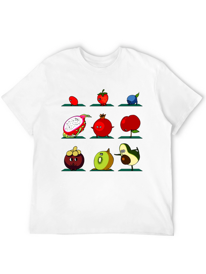 Fruit Yoga Graphic T-Shirt - Black Cotton Tee